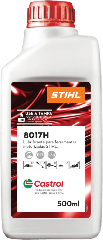 Óleo 2 tempos STIHL (500 mL e 4 L) vendida pela Sartori Máquinas em Uruguaiana